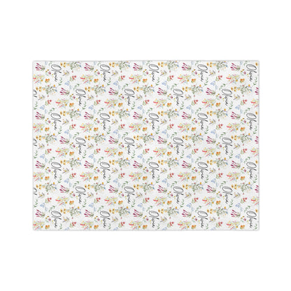 Personalized Floral Microfiber Blanket, Custom Cozy Throw